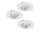 Veiling - 2x Eglo Tedo 1 32304 set van 3 witte inbouwspots, Huis en Inrichting, Nieuw