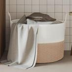 vidaXL Opbergmand Ø 51x33 cm katoen bruin en wit, Huis en Inrichting, Woonaccessoires | Schalen en Manden, Verzenden, Nieuw