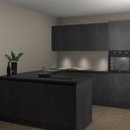 Beton Zwarte greeploze keuken Rosario 70771, Verzenden, Nieuw