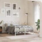 vidaXL Bedframe met hoofd- en voeteneinde metaal wit 140x200, Huis en Inrichting, Slaapkamer | Bedden, Verzenden, Wit, 140 cm