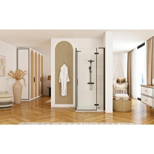 REA Zijwand douche - mat zwart - 80x200 cm - veiligheidsg..., Doe-het-zelf en Verbouw, Sanitair, Nieuw, Ophalen of Verzenden