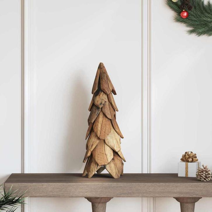 vidaXL Kerstboom met standaard Bruin 50 cm Massief teakhout, Diversen, Kerst, Nieuw, Verzenden
