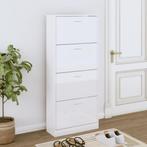 vidaXL Schoenenkast 63x24x147 cm bewerkt hout hoogglans wit, Verzenden, Nieuw