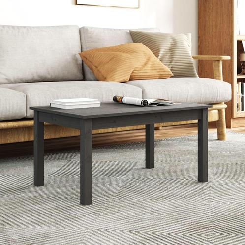 vidaXL Salontafel 80x50x40 cm massief grenenhout grijs, Huis en Inrichting, Tafels | Salontafels, 50 tot 100 cm, Nieuw, Grenenhout