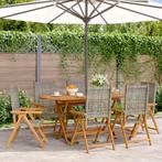 vidaXL Tuinstoelen 6 st verstelbaar poly rattan en massief, Tuin en Terras, Tuinstoelen, Verzenden, Nieuw, Hout