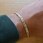Gouden marine schakel armband | 21,5 cm (heren armband), Sieraden, Tassen en Uiterlijk, Armbanden, Ophalen of Verzenden, Gebruikt