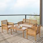 Tuinset Candela 4-delig houtkleurig en beige casa.pro, Verzenden, Nieuw