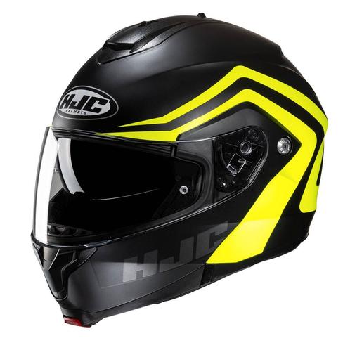 HJC C91N Nepos Zwart Geel Systeemhelm, Motoren, Kleding | Motorhelmen, Systeemhelm, Heren, L, Nieuw met kaartje, HJC, Verzenden