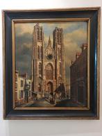 Belgische school (XIX) - Cattedrale di St Michael Bruxelles, Antiek en Kunst, Kunst | Schilderijen | Klassiek