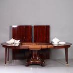 Empire coulissetafel ca 1810  in mahonie met bloemmahonie op, Antiek en Kunst, Antiek | Meubels | Tafels, Ophalen of Verzenden
