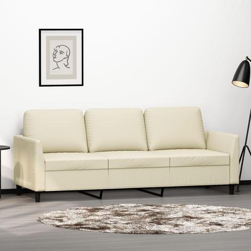 Creme Kunstleren Bank 180cm - Tweedekansje - OP = OP!, Huis en Inrichting, Banken | Bankstellen, 200 tot 250 cm, 75 tot 100 cm