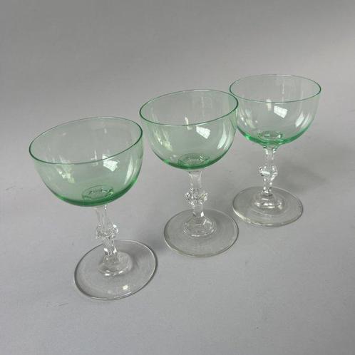 Portglas - Uranium kelk kristallen portglazen met, Antiek en Kunst, Antiek | Glas en Kristal