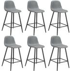 Barkruk Willow met rugleuning, gestoffeerd - Set van 6, Verzenden, Nieuw