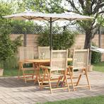 vidaXL 5-delige Tuinset massief acaciahout en poly rattan, Tuin en Terras, Tuintafels, Verzenden, Nieuw