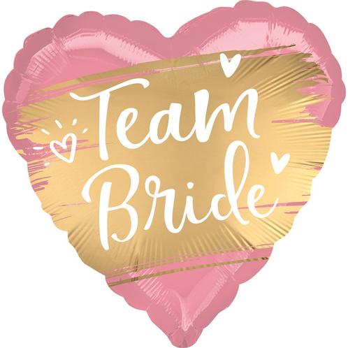 Folieballon Team Bride Roze/Goud (43cm), Kleding | Dames, Carnavalskleding en Feestkleding, Nieuw, Ophalen of Verzenden