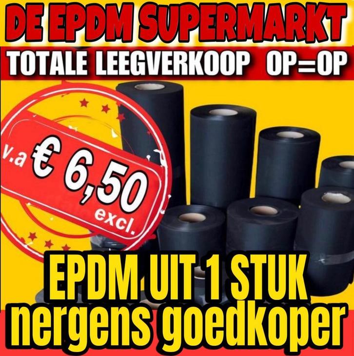 EPDM Dakbedekking Eco Rubberflex va 6,50 per m² excl, Doe-het-zelf en Verbouw, Dakpannen en Dakbedekking, Zwart, 15 m² of meer