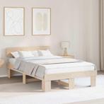 vidaXL Bedframe met hoofdeinde Bruin 120 x 200 cm Massief, Huis en Inrichting, Verzenden, Nieuw, Bruin, Hout