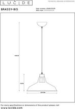 Lucide BRASSY-BIS - Hanglamp - Ø 31 cm - 1xE27 - Zwart, Ophalen of Verzenden, Zo goed als nieuw