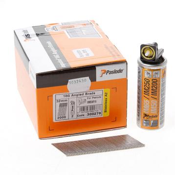 Paslode afwerknagel RVS schuin F16 x 32mm inclusief gas IM65 beschikbaar voor biedingen