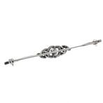 Witgouden moderne broche met diamant | 0,04 ct., Sieraden, Tassen en Uiterlijk, Broches, Gebruikt, Overige kleuren, Ophalen of Verzenden
