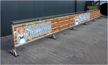 Voorzetbuffet met rvs uitgifte en spandoek, Zakelijke goederen, Horeca | Overige, Ophalen of Verzenden