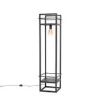 Industriële vloerlamp zwart - Cage Rack, Nieuw, Overige materialen, Industrieel, 100 tot 150 cm