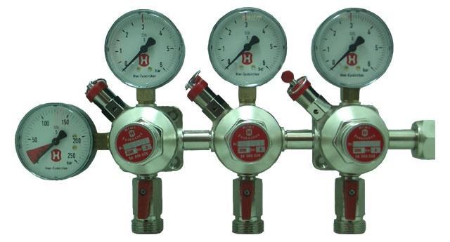 C02 drukregelaar 3 fusten op 1 Cylinder (Stoken & Brouwen), Huis en Inrichting, Keuken | Potten en Pannen, Overige typen, Nieuw