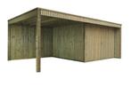 Tuinhuis met overkapping en jaloeziewanden 3,63 x 6,24 m, 250 tot 500 cm, Nieuw, Ophalen of Verzenden, Zonder ramen