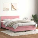 vidaXL Boxspring met matras fluweel roze 160x210 cm, Verzenden, Nieuw, Stof