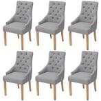 vidaXL Eetkamerstoelen 6 st stof lichtgrijs, Huis en Inrichting, Stoelen, Verzenden, Nieuw, Grijs