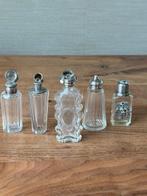 Parfumfles (4) - Drie Hollands kristallen parfumflesjes met, Antiek en Kunst