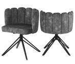Set van 2 Draaibare Eetkamerstoelen – Fluweel en Metaal, Huis en Inrichting, Stoelen, Verzenden, Nieuw