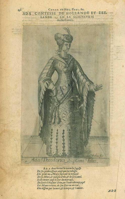 Portrait of Ada, Countess of Holland, Antiek en Kunst, Kunst | Etsen en Gravures