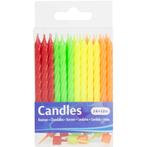 Verjaardagskaarsjes Neon 6cm 24st, Verzenden, Nieuw