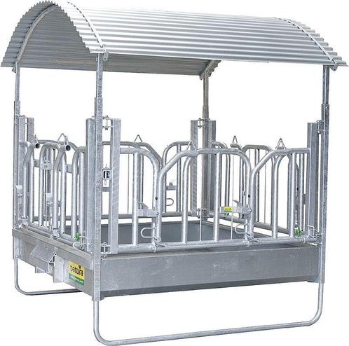 Professionele vierkante ruif met zweeds voerhek, 2,00 x 2,05, Dieren en Toebehoren, Paarden en Pony's | Overige Paardenspullen
