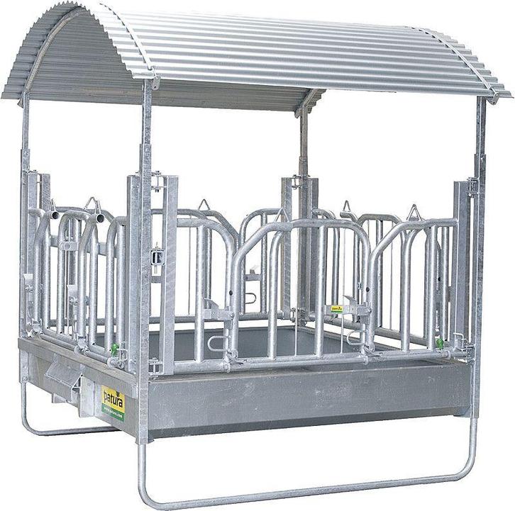 Professionele vierkante ruif met zweeds voerhek, 2,00 x 2,05, Dieren en Toebehoren, Paarden en Pony's | Overige Paardenspullen