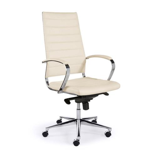 *WOONWINKEL* Design Bureaustoel Van Wit PU-leder, Huis en Inrichting, Bureaus, Nieuw, Verzenden