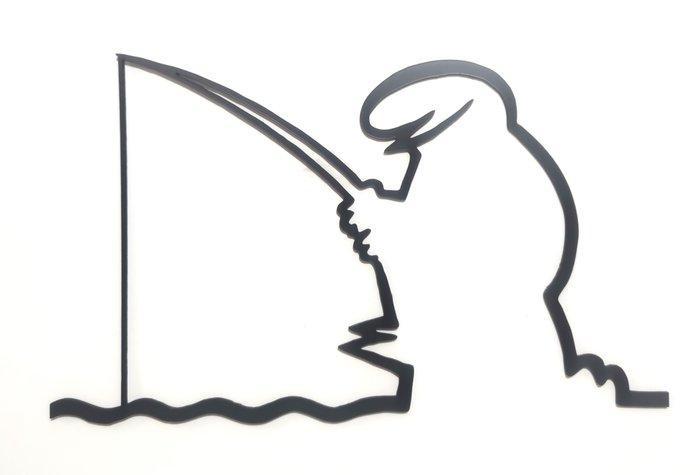 LuisonArt - La Linea - FishingMan, Antiek en Kunst, Kunst | Designobjecten