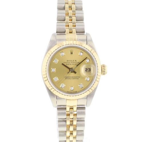 Rolex Lady-Datejust 26 79173 uit 2002, Sieraden, Tassen en Uiterlijk, Horloges | Dames, Polshorloge, Gebruikt, Rolex, Verzenden
