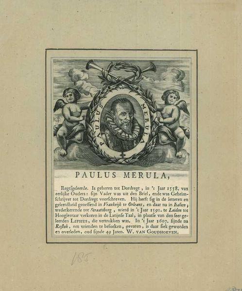 Portrait of Paulus Merula, Antiek en Kunst, Kunst | Etsen en Gravures