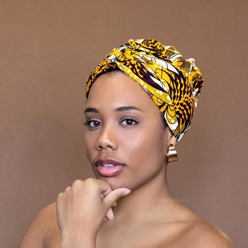 Easy headwrap / hoofddoek - Satijnen binnenkant - Oranje eff, Sieraden, Tassen en Uiterlijk, Uiterlijk | Haarverzorging, Nieuw