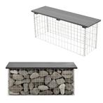 HKC tuinbank steenkorf 100x30x45 cm grijs, Tuin en Terras, Nieuw, Verzenden