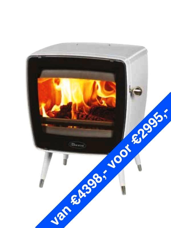 Unieke eenmalige kans Dovre Vintage 35 e12 wit emaille NIEUW, Huis en Inrichting, Kachels, Houtkachel, Hout, Nieuw, Vrijstaand