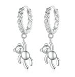 Beer oorbellen - 925 Sterling zilver - Huidvriendelijk, Hangers, Verzenden, Nieuw, Zilver