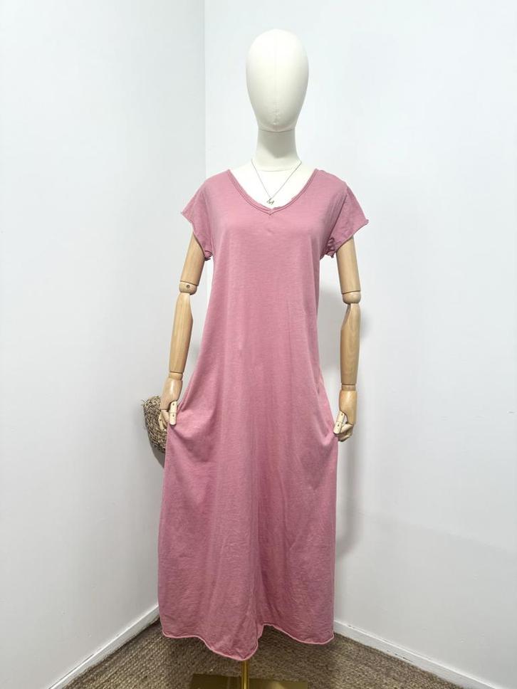 Puur katoen maxi jurk met v-hals - a-lijn - in kleur AS, Kleding | Dames, Jurken