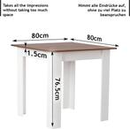 MIADOMODO® Eettafel - vierkant, 80x80x76,5 cm, voor 4 person, Huis en Inrichting, Verzenden, Nieuw