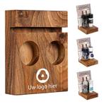 BLOC Solid - Menukaarthouder Notenhout - Met Logo, Nieuw in verpakking