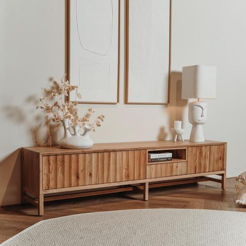 *WOONWINKEL* Tower Living Crotone TV-meubel Acaciahout 185 C, Huis en Inrichting, Kasten | Televisiemeubels, Nieuw, Verzenden