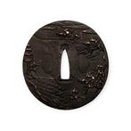 Zeldzame gesigneerde bronzen Tsuba - Scène van de slag bij, Antiek en Kunst