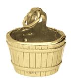 Gouden Houten emmer waterput sauna kettinghanger, Verzenden, Nieuw